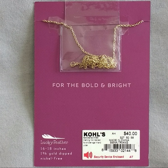 NWT 14kt gold-dipped triangle pendant necklace - Picture 2 of 2